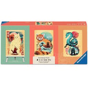 Ravensburger Ravensburger Ukiyo-E Cat, Red Panda & Dragon Mini Puzzle 3 x 100pcs with Easel