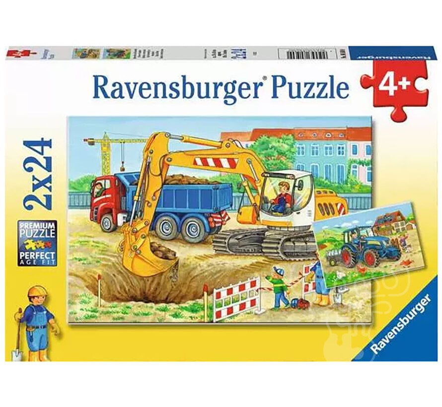 Ravensburger Farm & Construction Site Puzzle 2 x 24pcs