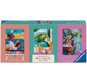 Ravensburger Ravensburger Have Dog, Will Travel Mini Puzzle 3 x 100pcs with Easel