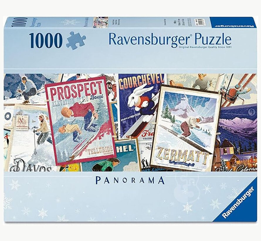 Ravensburger Vintage Ski Posters Panorama Puzzle 1000pcs