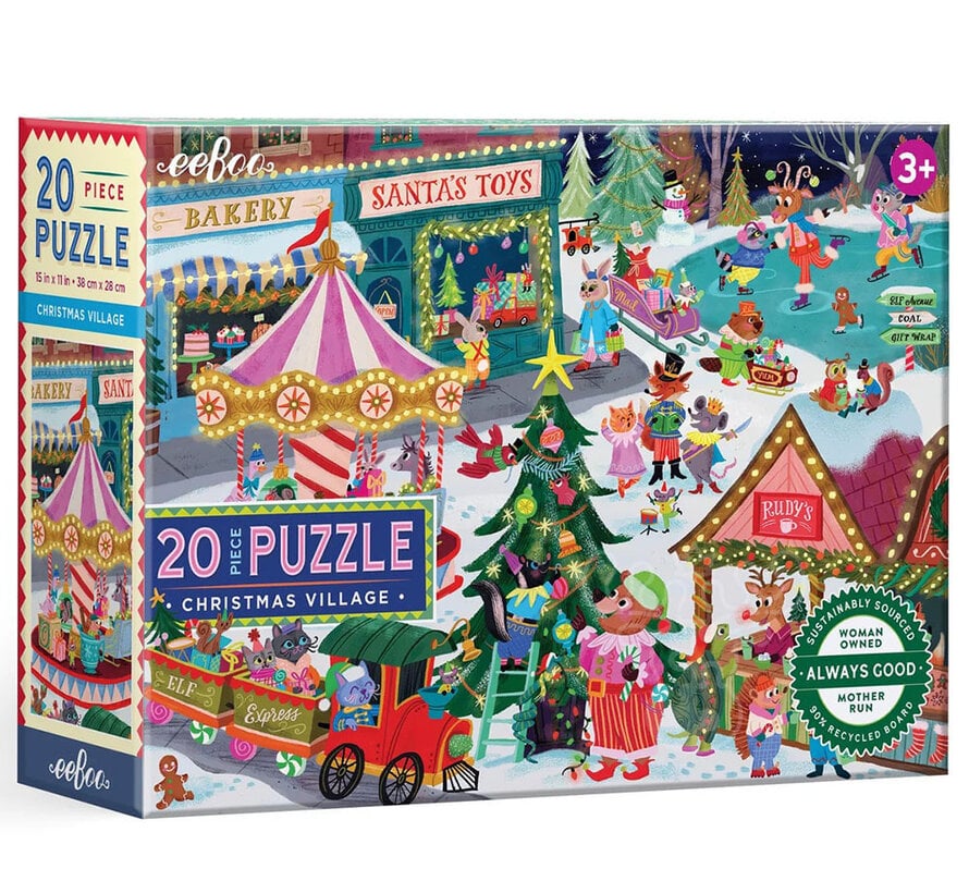 eeBoo Christmas Village Puzzle 20pcs