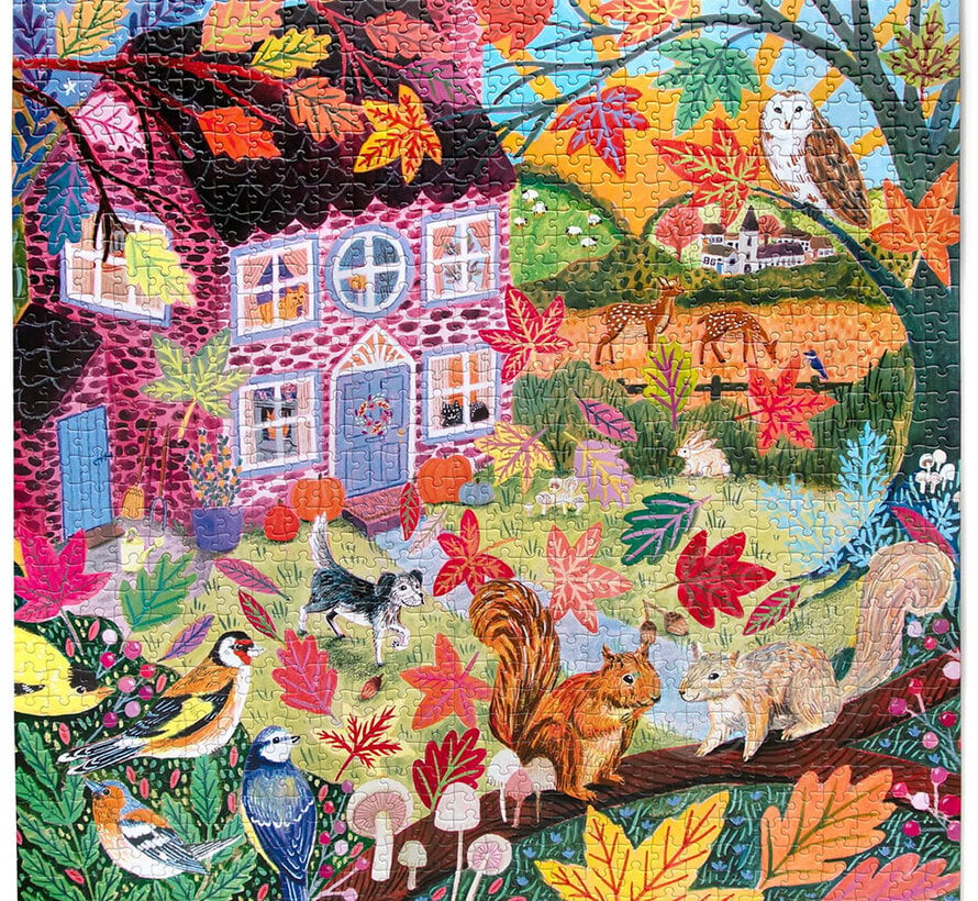eeBoo Autumn Cottage Puzzle 1000pcs