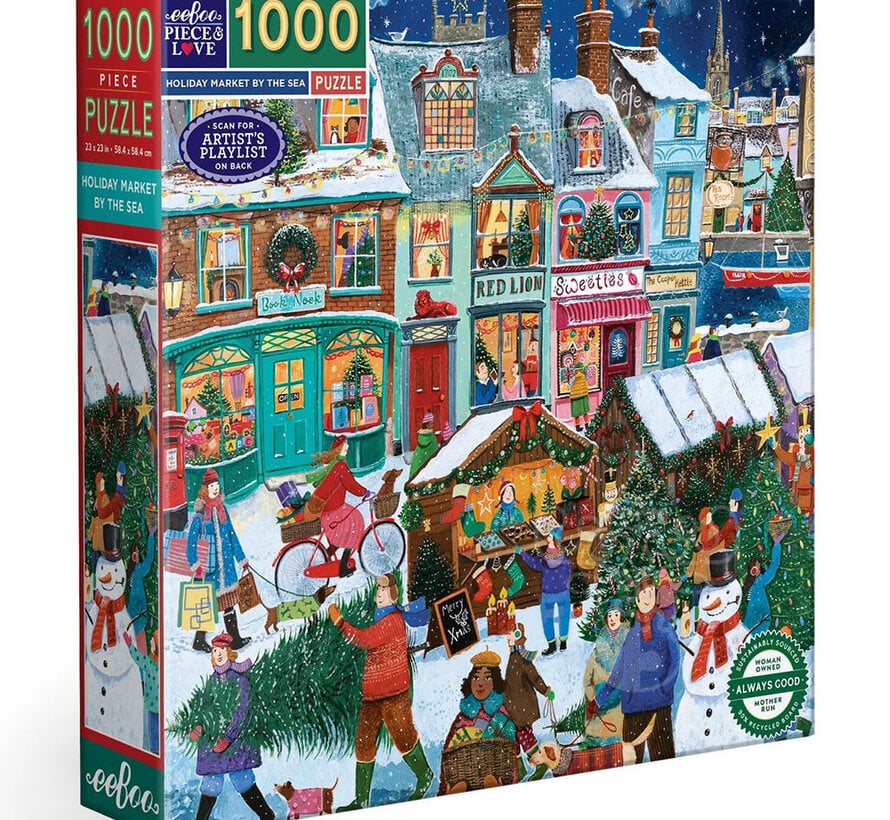 eeBoo Holiday Market By the Sea Puzzle 1000pcs
