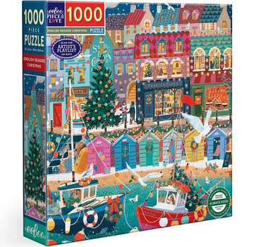 EeBoo eeBoo English Seaside Christmas Puzzle 1000pcs