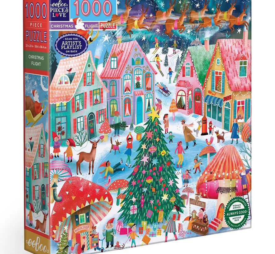 eeBoo Christmas Flight Puzzle 1000pcs