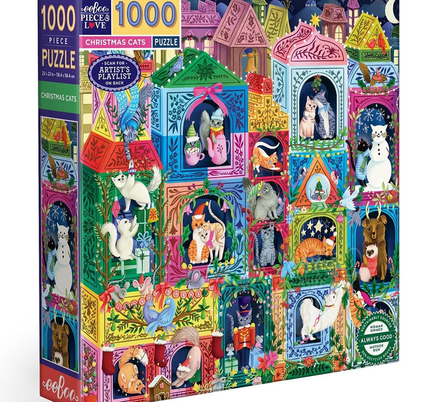 eeBoo Christmas Cats Puzzle 1000pcs