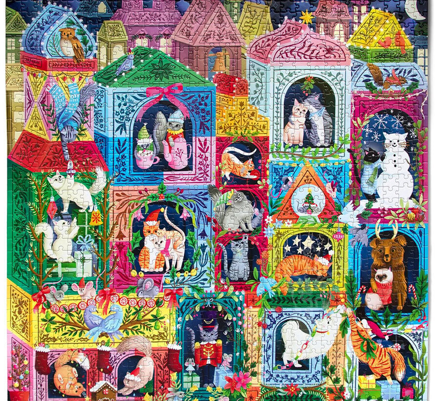 eeBoo Christmas Cats Puzzle 1000pcs