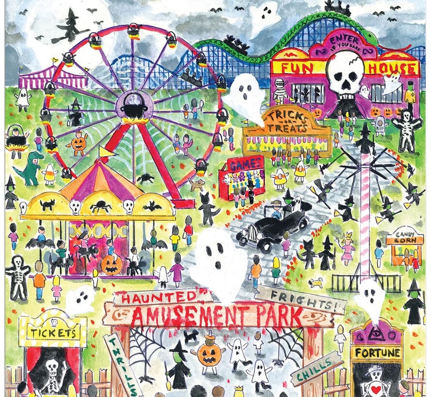 Galison Michael Storrings Haunted Amusement Park Puzzle 500pcs