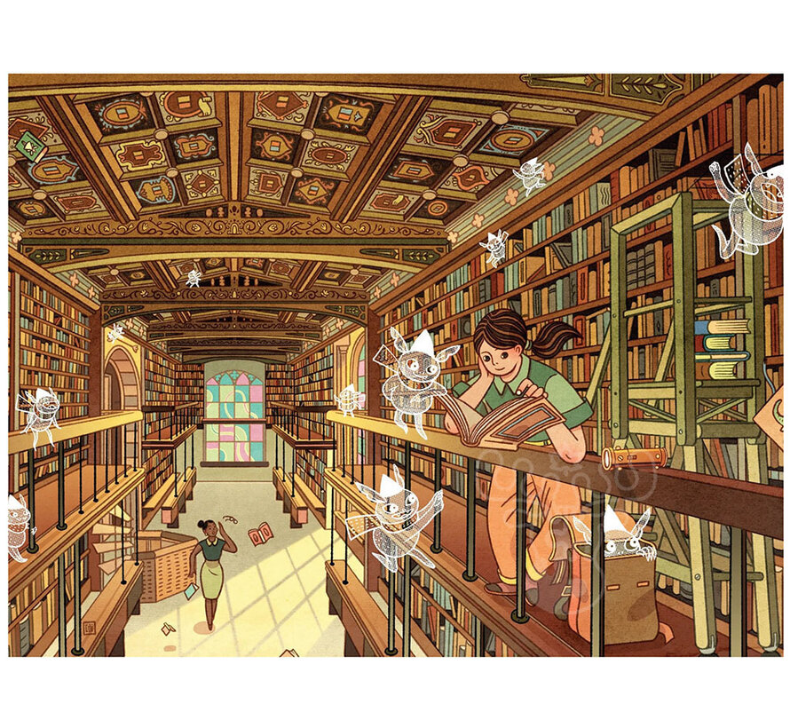 New York Puzzle Co. Victo Ngai: Mischief at the Library Puzzle 500pcs
