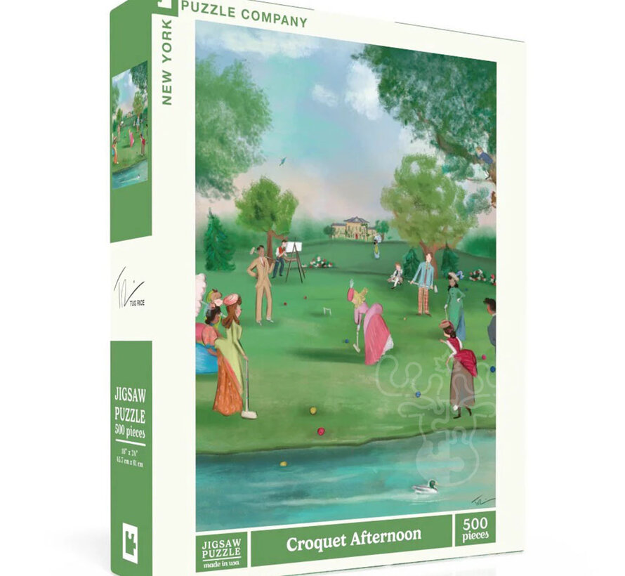 New York Puzzle Co. Tug Rice: Croquet Afternoon Puzzle 500pcs