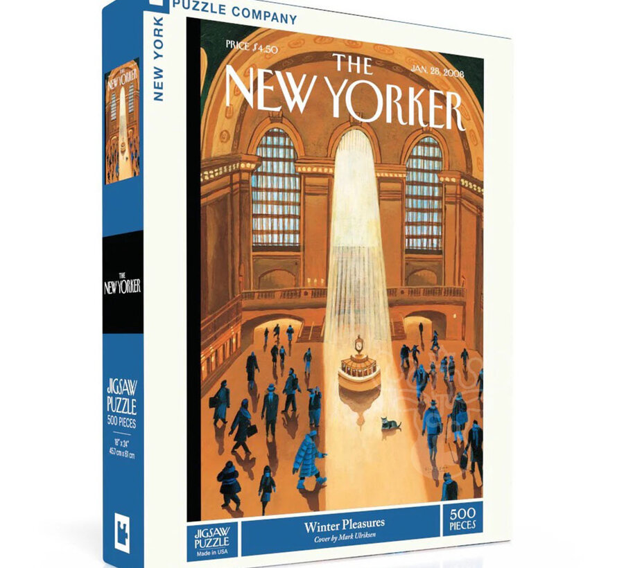 New York Puzzle Co. The New Yorker: Winter Pleasures Puzzle 500pcs