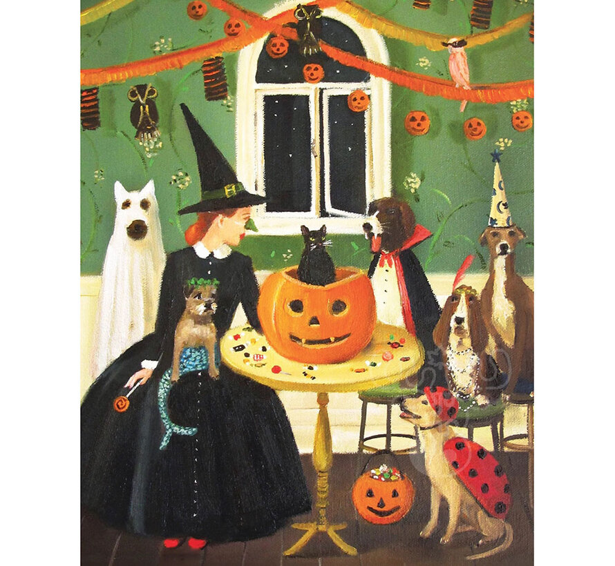 New York Puzzle Co. Janet Hill: Tricks & Treats Puzzle 500pcs