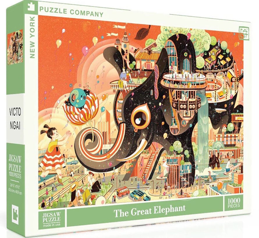 New York Puzzle Co. Victo Ngai: The Great Elephant Puzzle 1000pcs