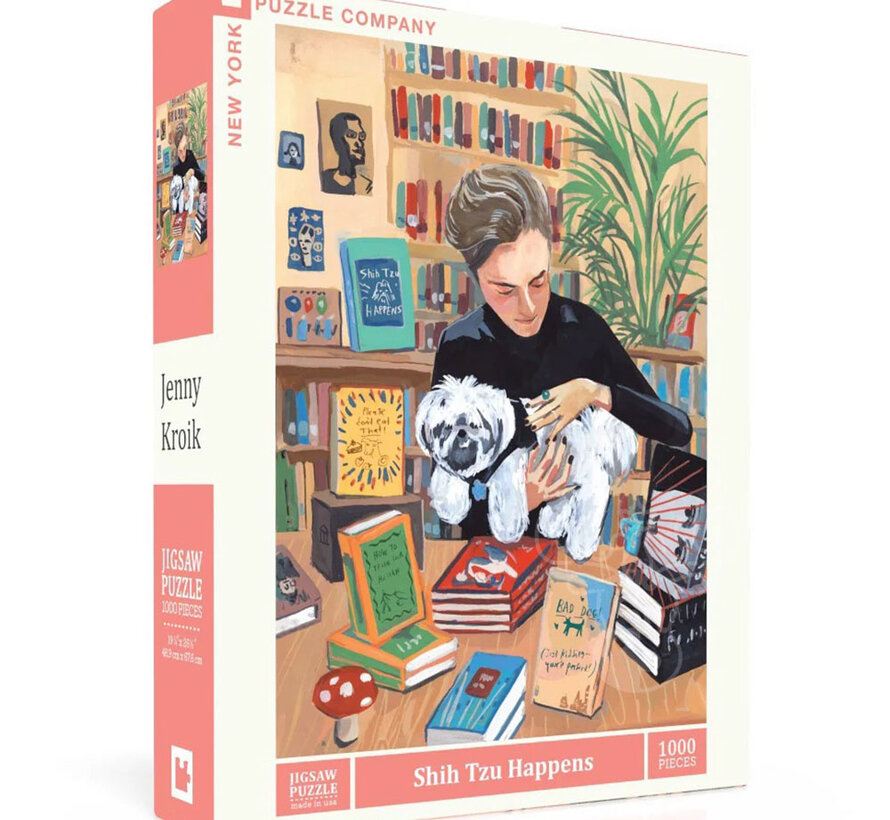 New York Puzzle Co. Jenny Kroik: Shih Tzu Happens Puzzle 1000pcs