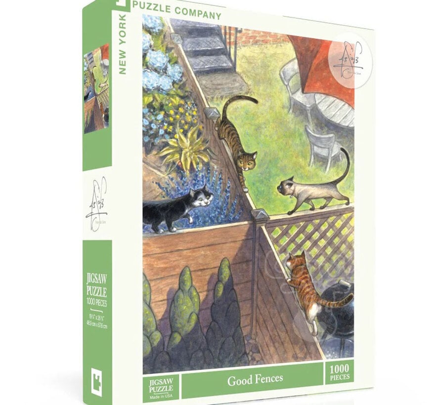 New York Puzzle Co. Peter de Sève: Good Fences Puzzle 1000pcs