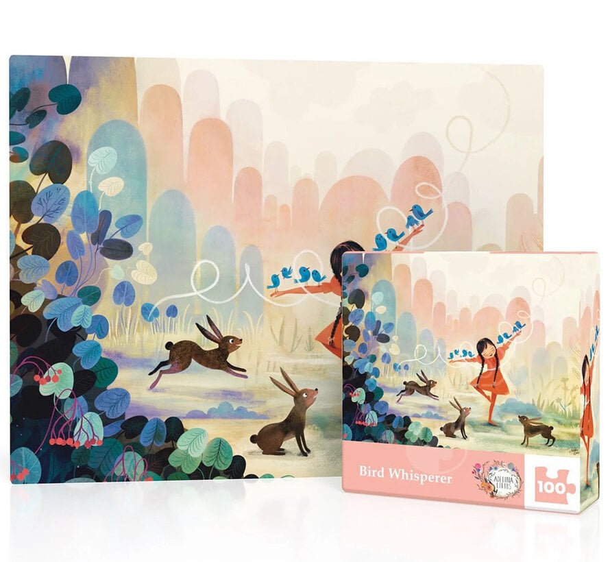 New York Puzzle Co. Adelina Lirius: Bird Whisperer Mini Puzzle 100pcs