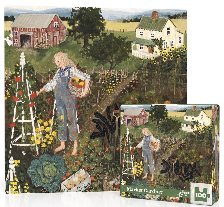 New York Puzzle Co. Loré Pemberton: Market Gardener Mini Puzzle 100pcs