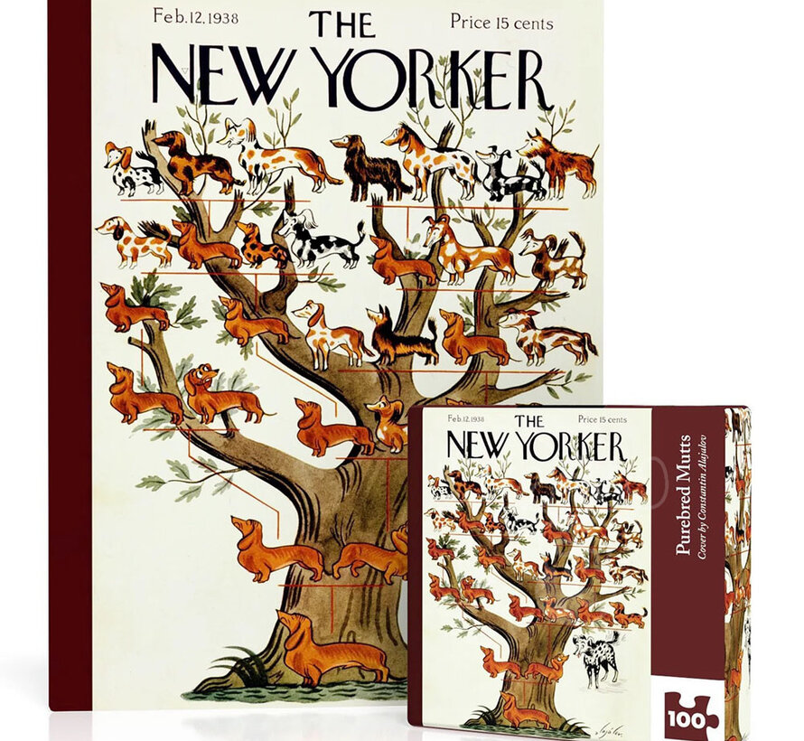 New York Puzzle Co. The New Yorker: Purebred Mutts Mini Puzzle 100pcs