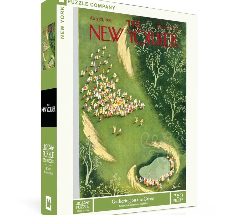 New York Puzzle Co. The New Yorker: Gathering on the Green Puzzle 750pcs