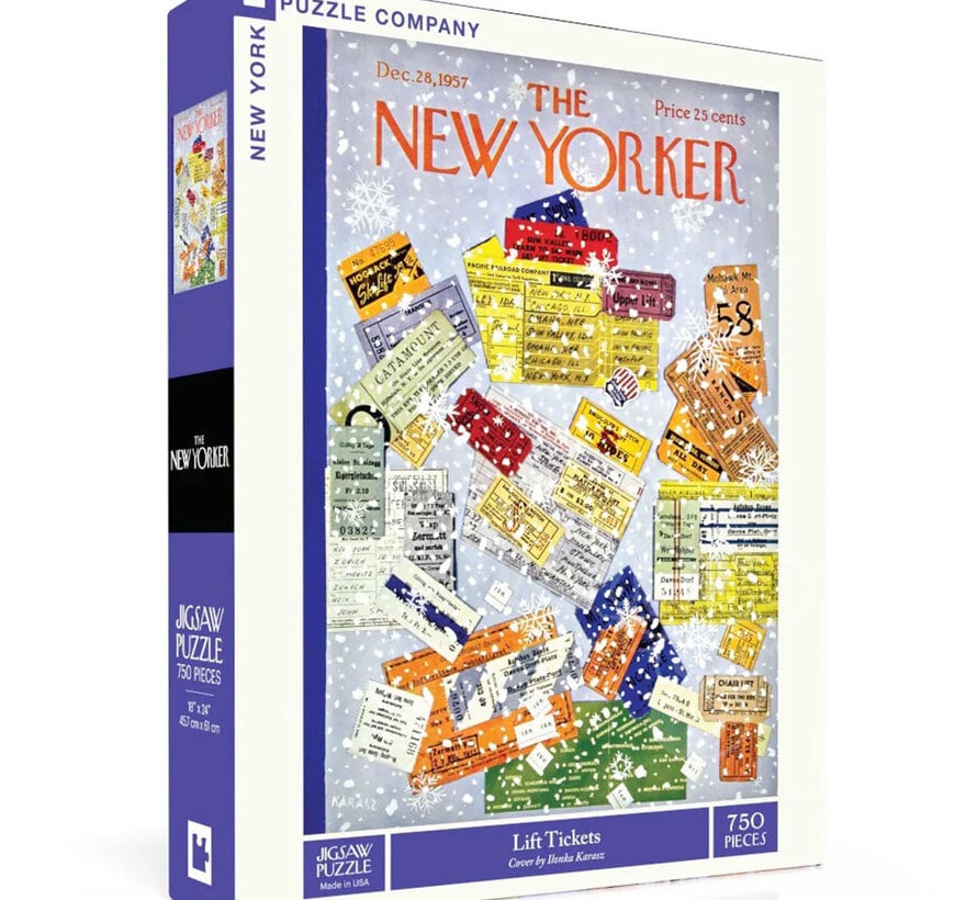 New York Puzzle Co. The New Yorker: Lift Tickets Puzzle 750pcs