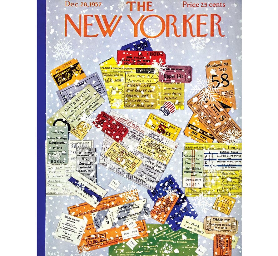 New York Puzzle Co. The New Yorker: Lift Tickets Puzzle 750pcs