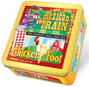 Puremco FINAL SALE Mexican Train  & Chicken Foot Double 12 Colored Dominoes