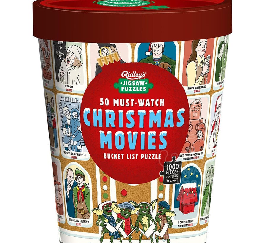 Ridley's 50 Must-Watch Christmas Movies Bucket List Puzzle 1000pcs