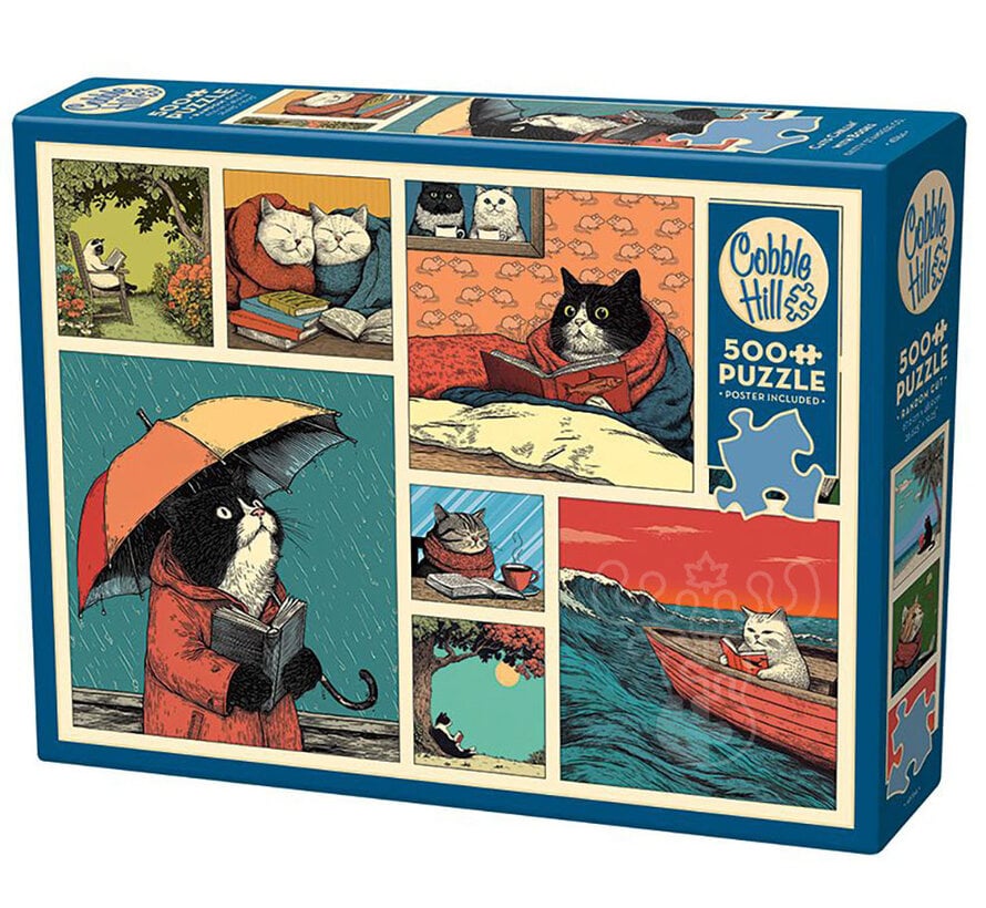 Cobble Hill Cats Chillin With Books Puzzle 500pcs