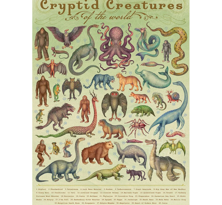 Cobble Hill Cryptid Creatures Puzzle 1000pcs