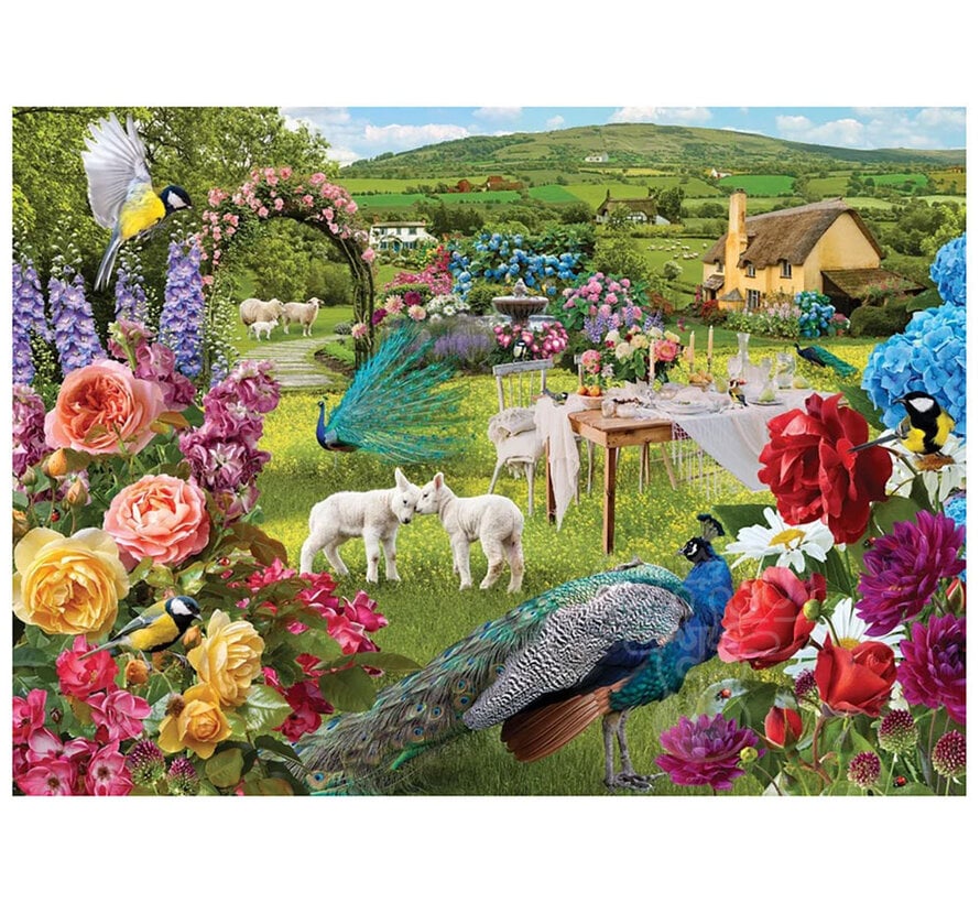 Cobble Hill Little Lambs Rose Garden Puzzle 1000pcs