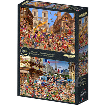 Grafika Grafika The Art of François Ruyer: La Cour Des Miracles - Les 30 Glorieuses Puzzle 2 x 500pcs