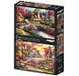 Grafika The Art of Chuck Pinson: Storybook Cottages - This Side of the Sea Puzzle 2 x 500pcs