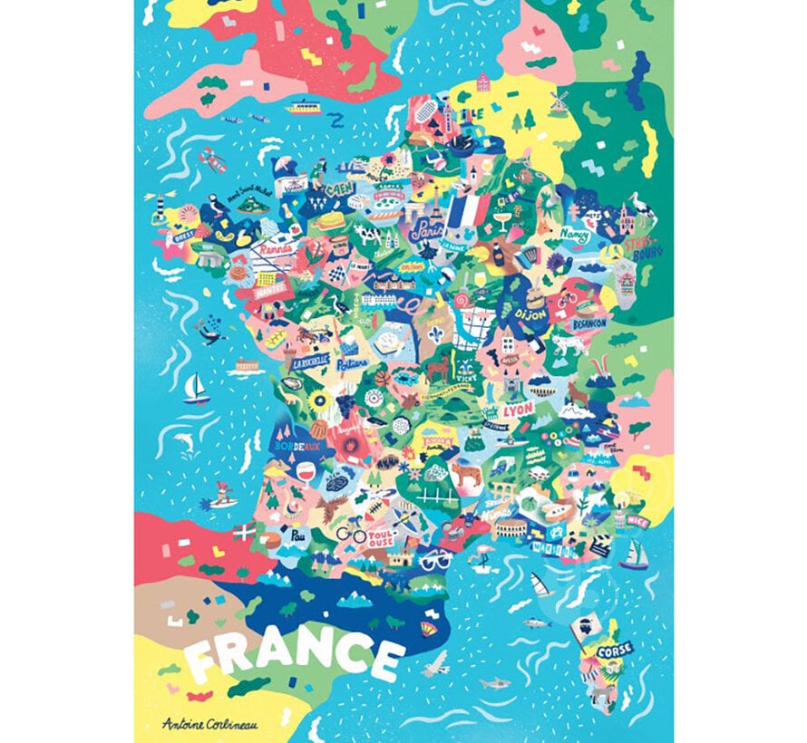 Grafika Map of France Puzzle 1000pcs