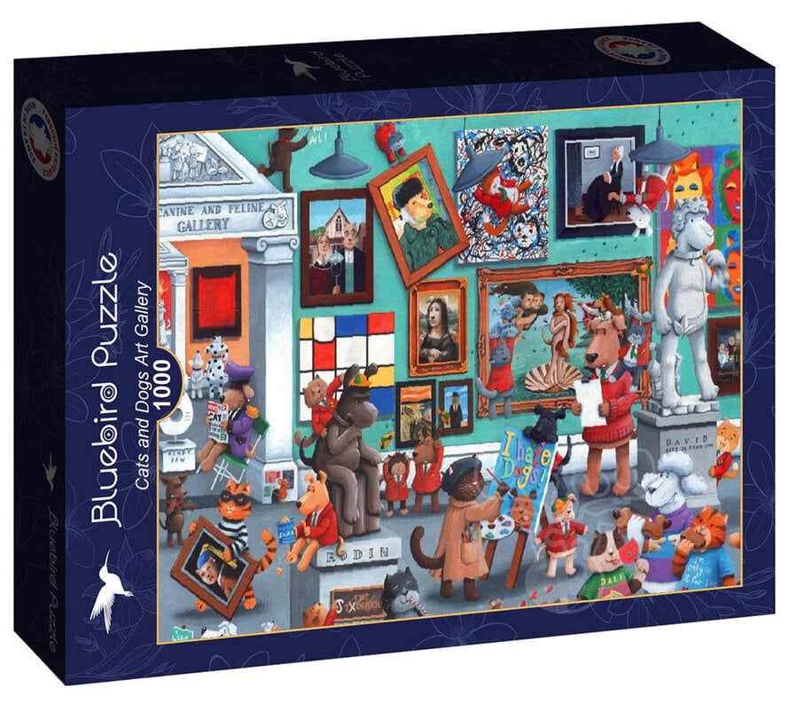 Bluebird Cats and Dogs Art Gallery Puzzle 1000pcs