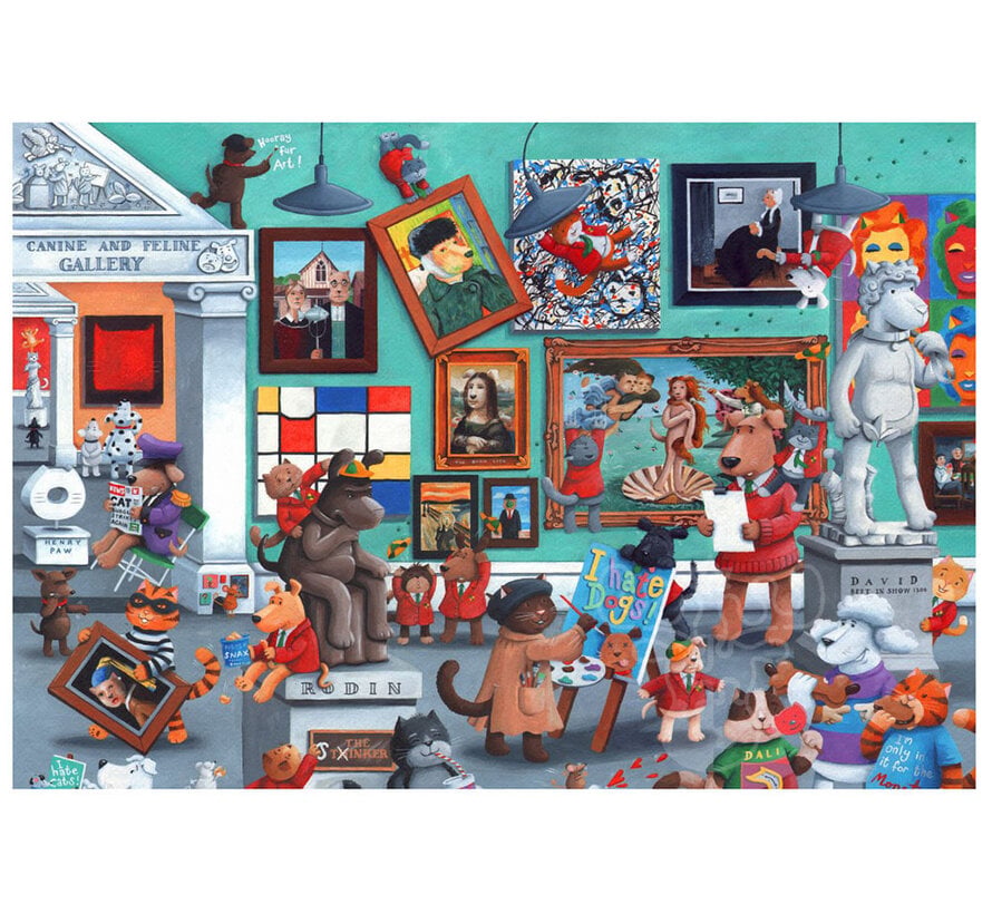 Bluebird Cats and Dogs Art Gallery Puzzle 1000pcs