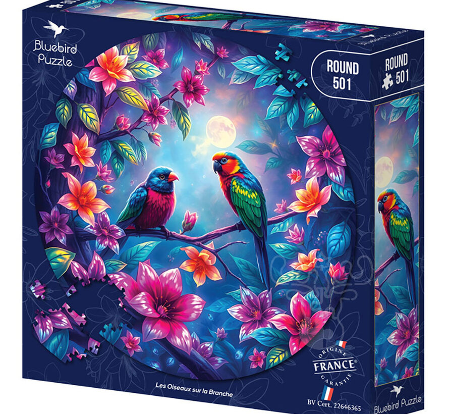 Bluebird Les Oiseaux sur la Branche Round Puzzle 501pcs