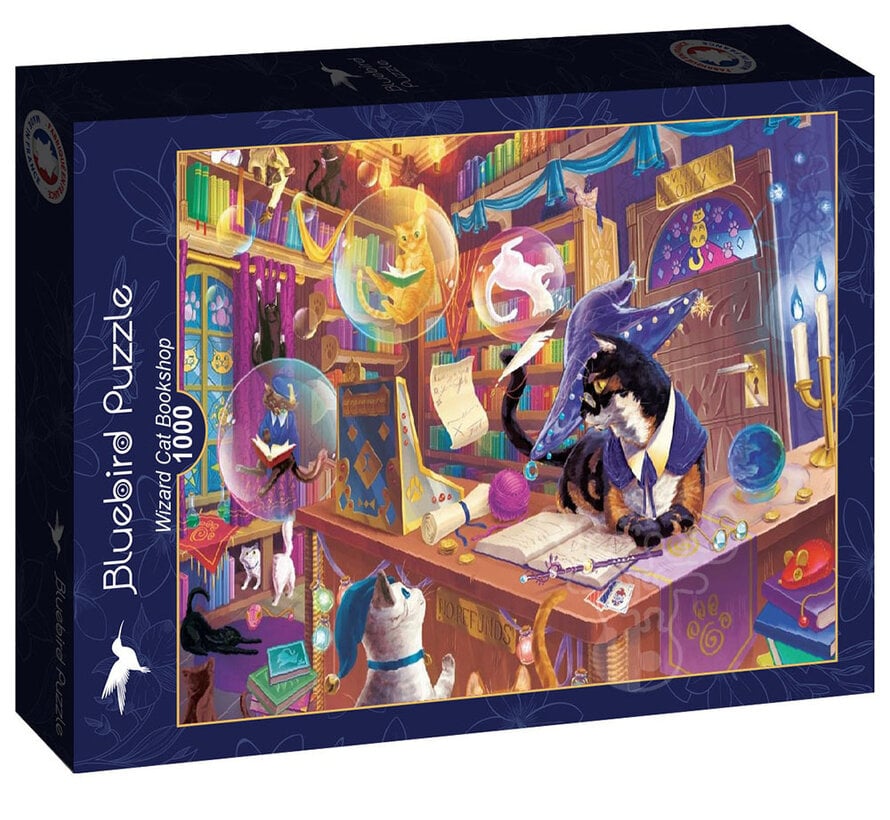 Bluebird Wizard Cat Bookshop Puzzle 1000pcs