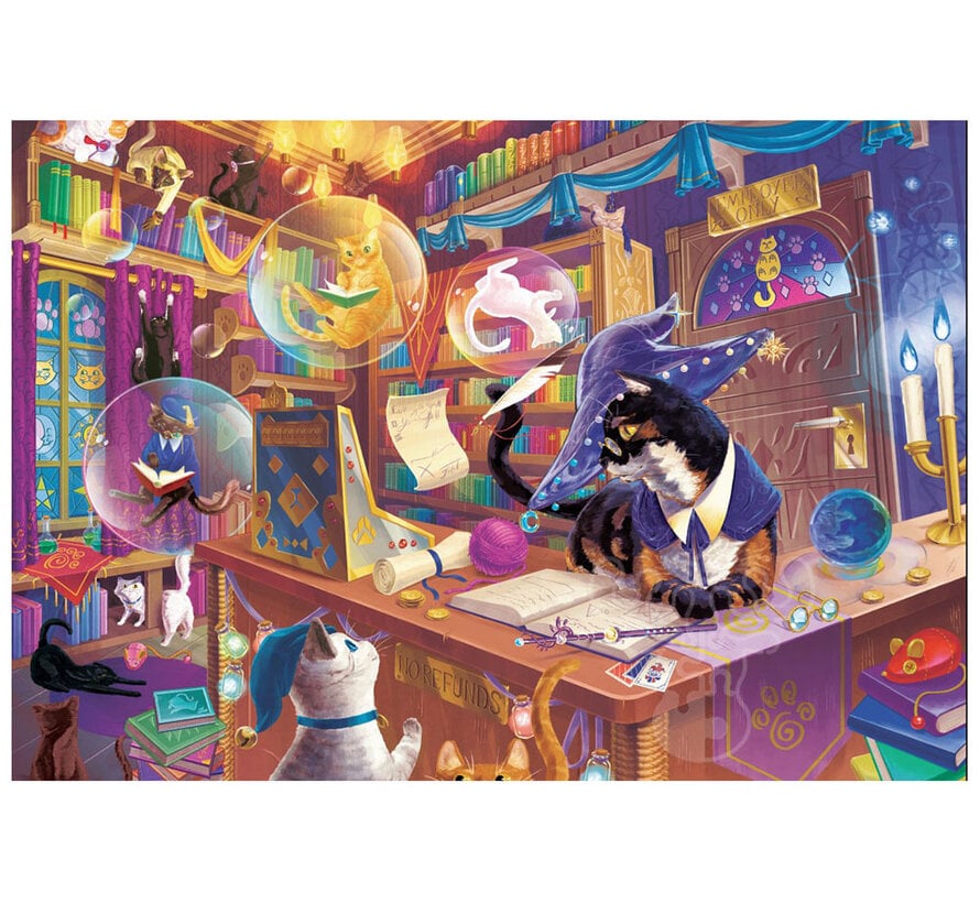 Bluebird Wizard Cat Bookshop Puzzle 1000pcs