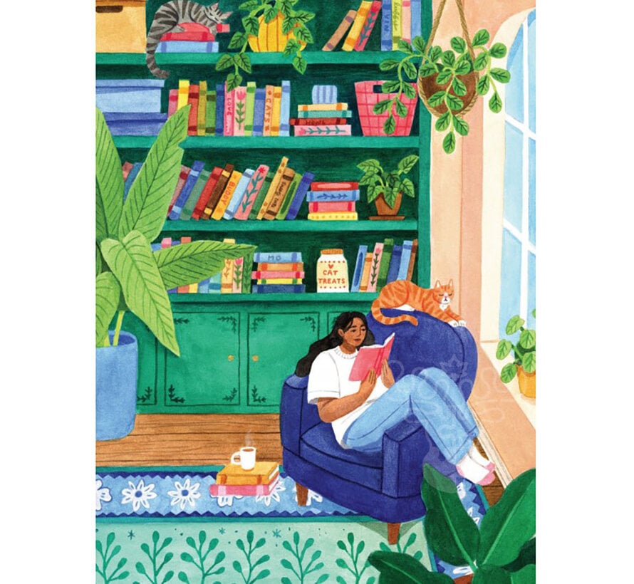 Pieces & Peace Green Reading Room Puzzle 500pcs