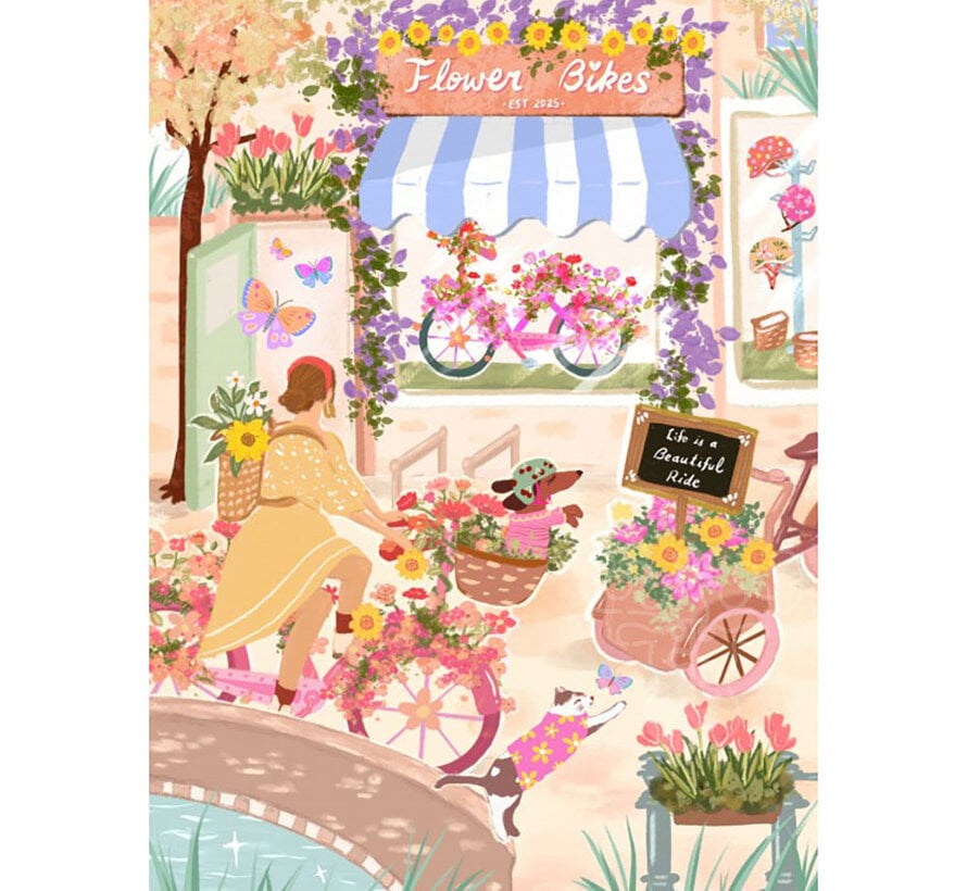 Pieces & Peace Flower Bikes Puzzle 500pcs
