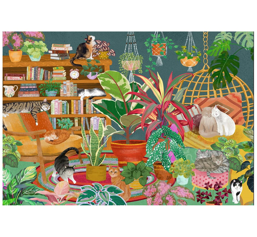 Pieces & Peace Boho Cats Puzzle 1000pcs