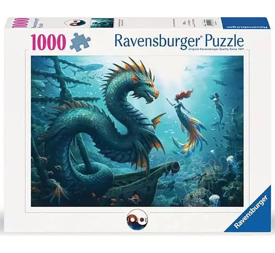 Ravensburger Enchanted Depths - Dragon, Mermaid, and Turtles Puzzle 1000pcs - Import