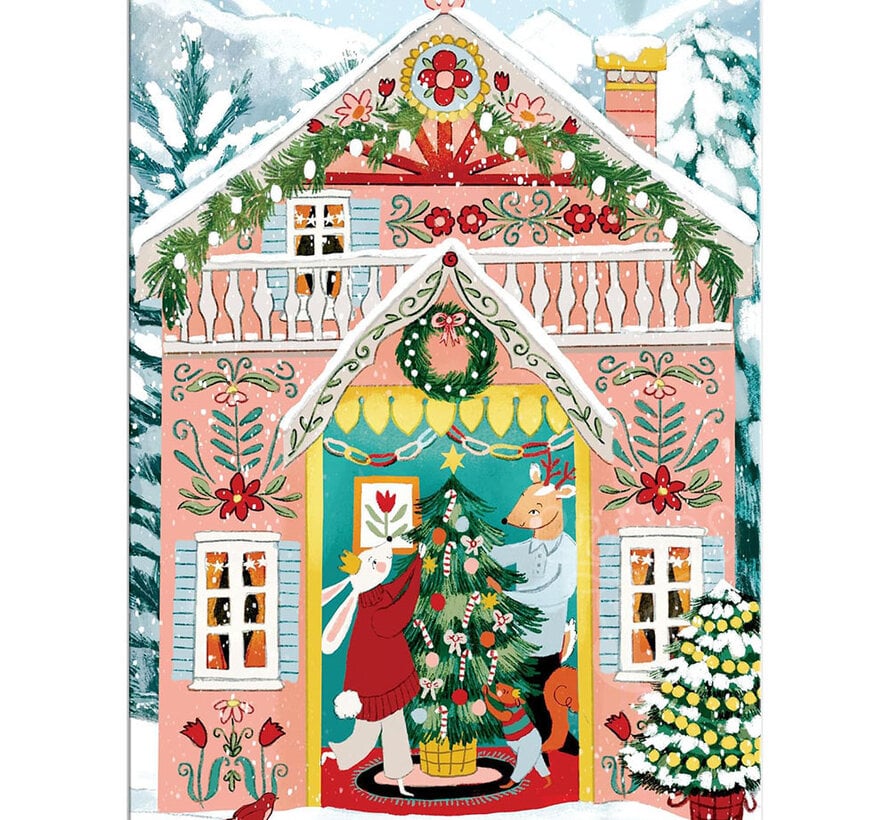 Galison Swiss Chalet Mini Puzzle 130pcs Ornament Box