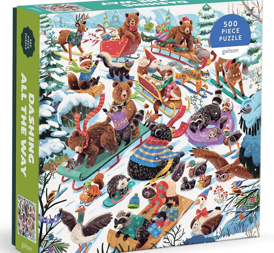 Galison Dashing All The Way Puzzle 500pcs