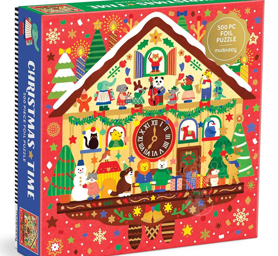 Mudpuppy Christmas Time Puzzle 500pcs