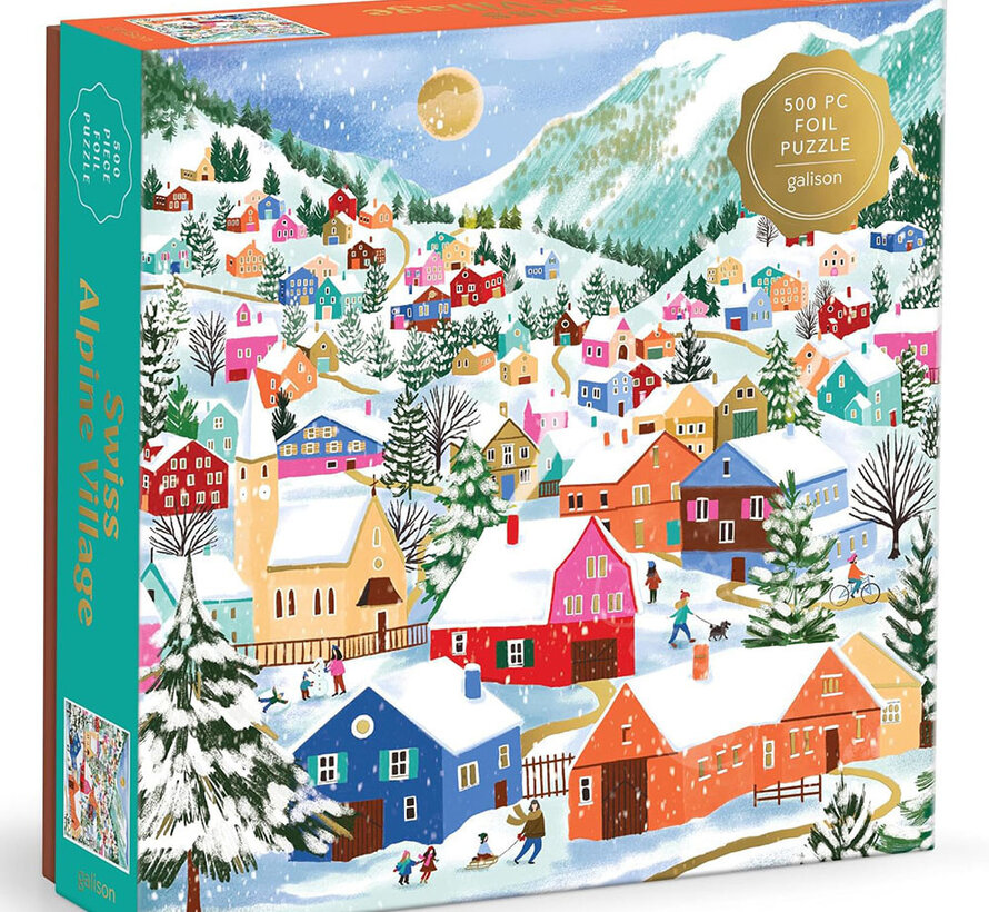 Galison Swiss Alpine Village Foil Puzzle 500pcs