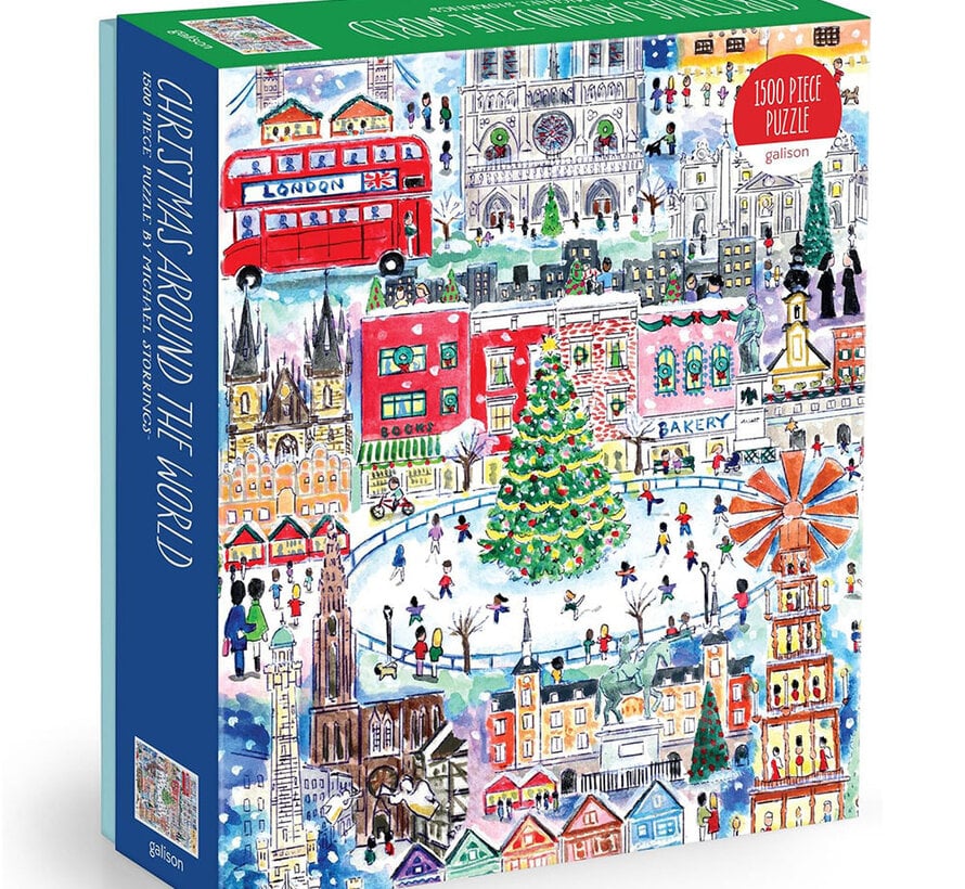 Galison Michael Storrings Christmas Around The World Puzzle 1500pcs