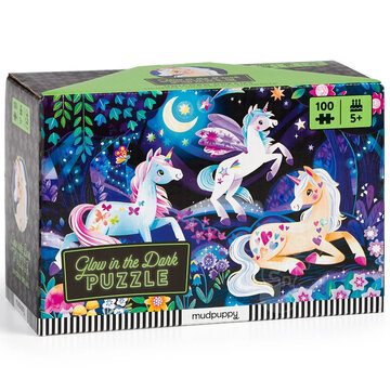 Mudpuppy Mudpuppy Unicorn Dreams Glow in the Dark Puzzle 100pcs