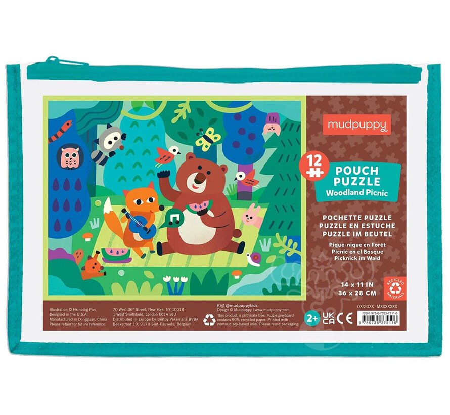 Mudpuppy Woodland Puzzle 12pcs in a Pouch
