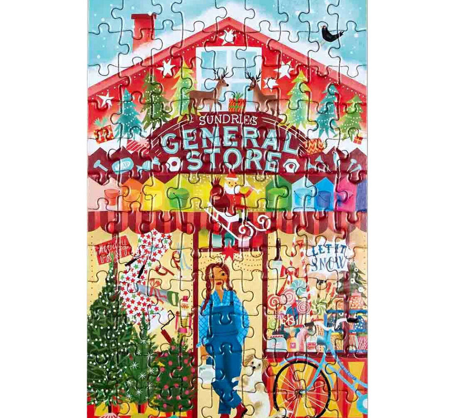 eeBoo Christmas Market Sundries General Store Puzzle 100pcs